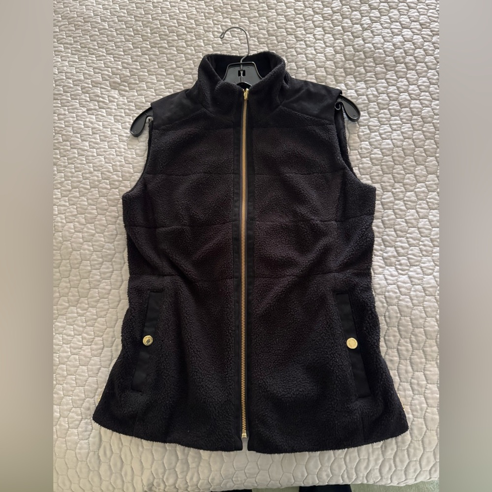 NEW! Lilly Pulitzer Skyden Suede Sherpa Reversible Vest Black SMALL $258 NWOT - Picture 5 of 9